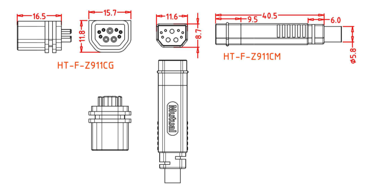 Z911C E-Bike-Motorstecker 9-polig