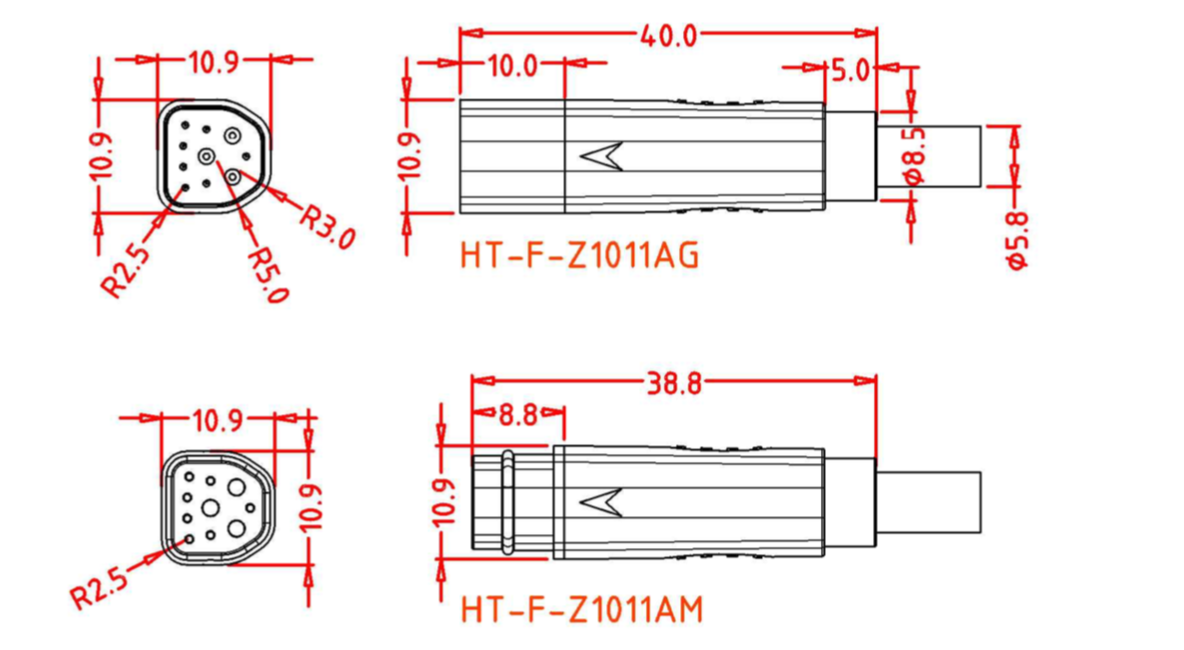 10-poliger Motorstecker Roller