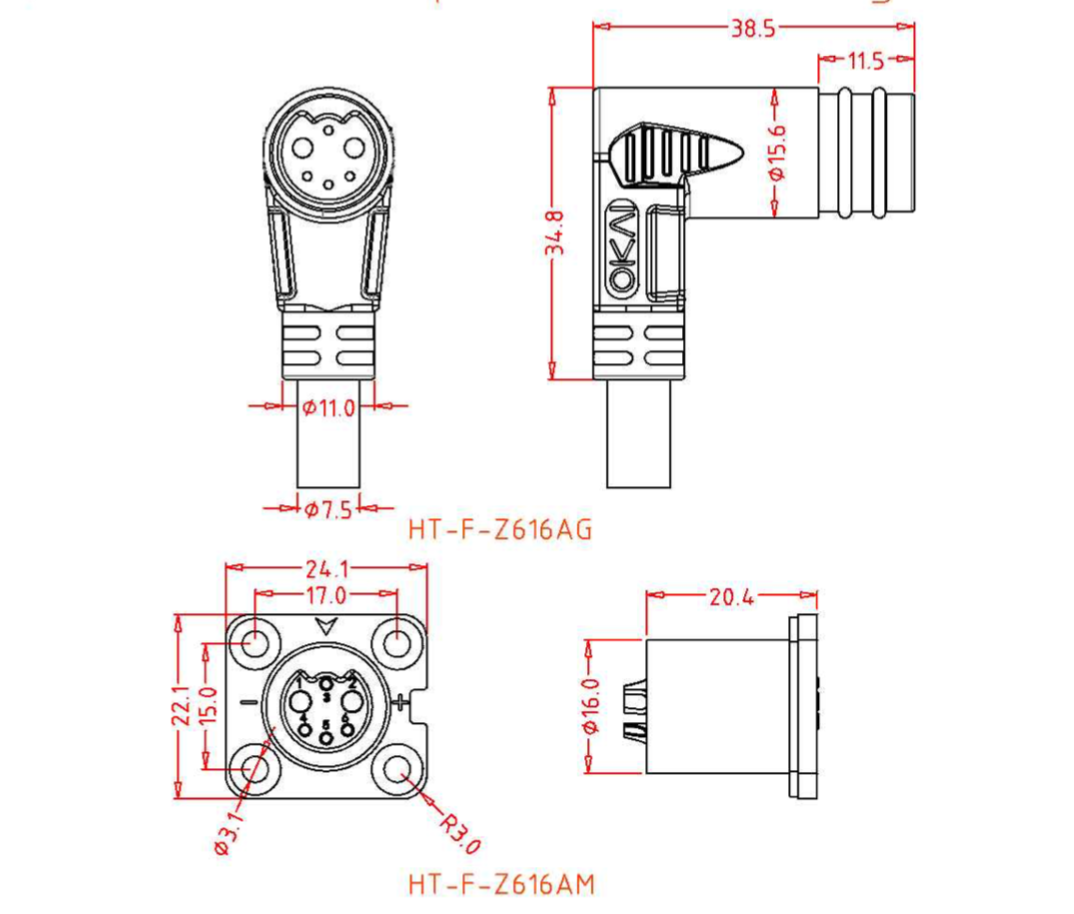 6-poliges Roller-Ladekabel