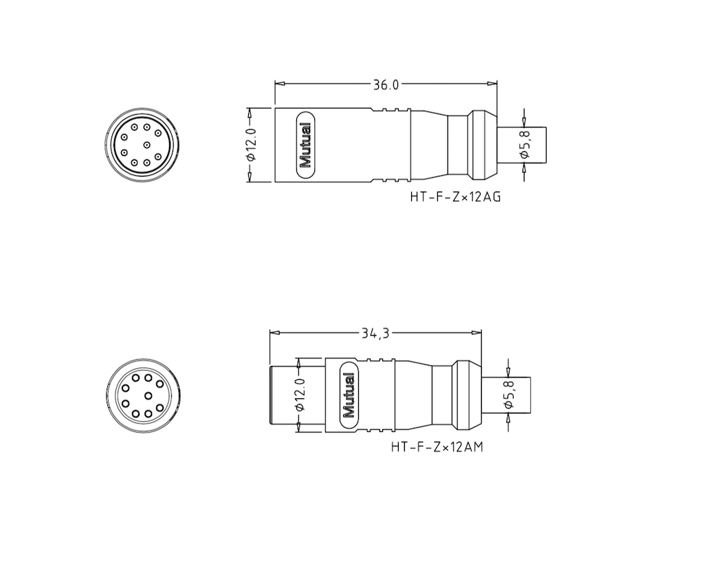 912A 9-poliger Stecker