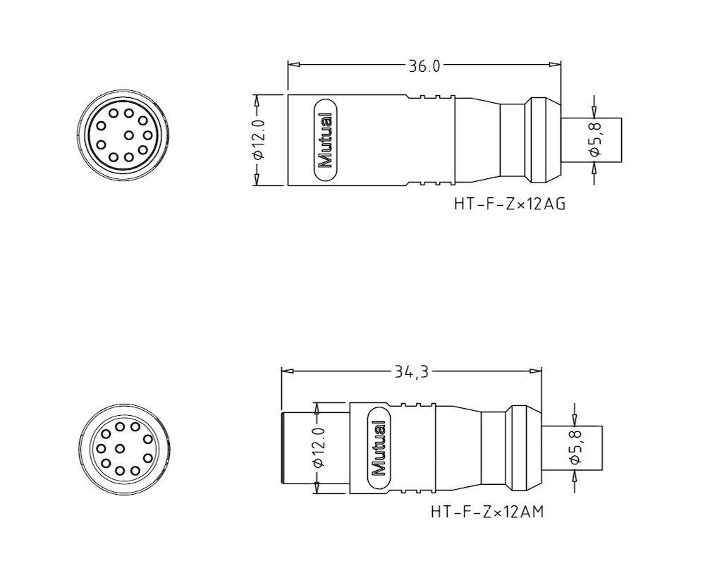 1012A 10-poliger Stecker