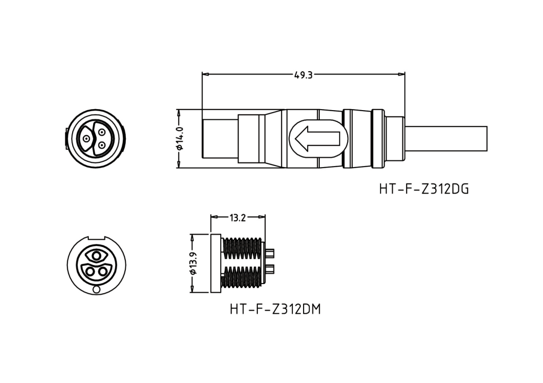 312D Batteriekabelstecker 3-polig