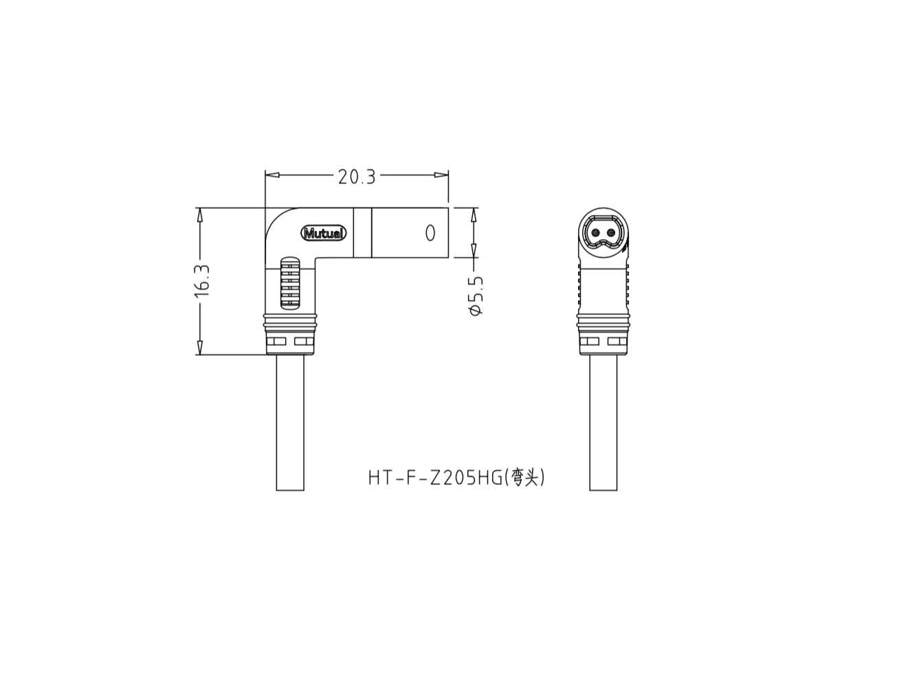 2-poliger 90-Grad-Elektroroller