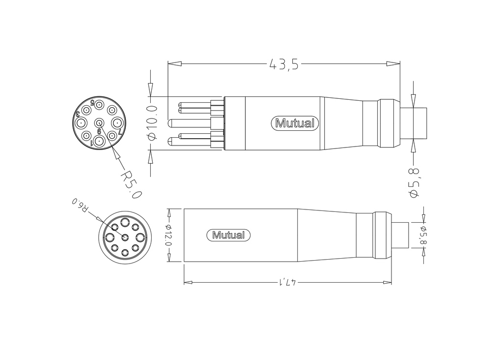 9-poliger Motorstecker 910A