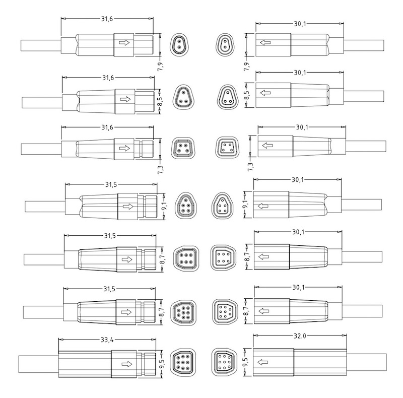 speziell geformter Stecker